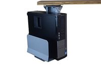 Swiveling Under-Desk Computer CPU Holder for Sit Stand Standing Desk Accessories. Metal swivel adjustable height width pc tower mount modern ergonomic office products furniture desktop organization
