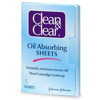 Clean & Clear Instant Oil-Absorbing Sheets, 50-Count Packages (Pack of 4)