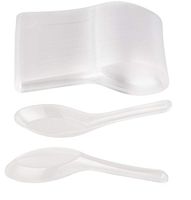 200-Pack Chinese Soup Spoons - Disposable Plastic Asian Soup Spoons, for Appetizer, Ramen, Pho, Clear, 4.5 x 1.2 Inches