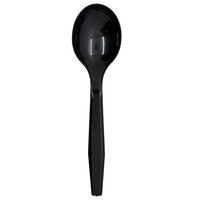 Daxwell Plastic Soup Spoons, Heavy Weight Polypropylene, Black, 5.75", A10003617 (Case of 1,000)