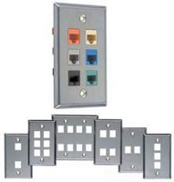 Allen Tel Products ATBKF-VT Single Gang, 1 Port Versatap Faceplate, Stainless Steel