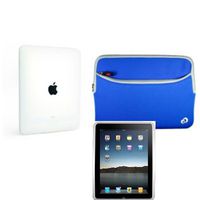 - COMBO 2 items Industrial Grade Skin Bumper Soft Shell + BLUE Sleeve Case for iPad 1 Wifi 3G 16 32 64 GB {+ 1pc name tag} (CODE: FLEX_IPAD_CLEAR_*BLUE*SLEEVE10inchHORblue) -- Best Seller on Amazon!