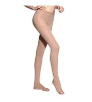 BriteLeafs Sheer Compression Pantyhose 20-30 mmHg, Firm Support, Open Toe (Small, Beige)