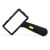 Magnifying Glass Rectangular 10x Zoom with Light, Hand-held True Glass Magnifying Glass Reading Newspaper Books Map Size: 115x165mm