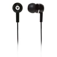 V7 High Definition Noise Isolating 3.5mm Stereo Comfort-Fit Earbuds for music and video audio streaming on smartphones, portable MP3, DVD, Game systems (HA100-2NP) - Black