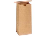 Pack of 1000, 1 lb. PLA Recycled Brown Kraft Tin Tie Coffee Bags 4.25 x 2.5 x 10.5" Made In USA