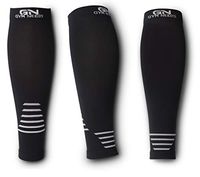 Gym Needs Calf Compression Sleeve - Best Leg Support for Men & Women Running, Shin Splints, Pregnancy, Nurses, Travel, Pain Relief Recovery (Black & Gray (1 Pair), S/M - M/L (12in - 16in Calf))