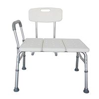TomaticAu 3 Blow Molding Plates Aluminum Alloy Shower Chair Seat Bench Showering Anti-Slip Transfer Bench Supports Up to 330 Lbs White