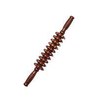 Jitnetiy Beech Massage Roller Handheld Muscle Release Roller Stick for Release Muscle Pain (Thick Axis, 10 Wheels)