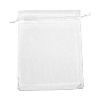 50 Pcs Organza Jewelry Gifts Drawable Box Wedding Gift Candy Mini Pouch Bag - White 9cm by 12cm Ameesi