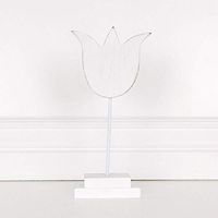 5" X 10" X .5" Wood Cutout on Base (Tulip), White – 30156