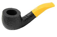 Savinelli Mini 601 Yellow Rustic Tobacco Pipe - Bent Billiard