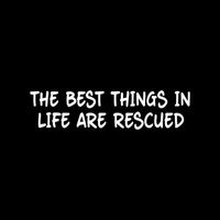 THE BEST THINGS IN LIFE ARE RESCUED Sticker Cute Vinyl Decal animal pet dog cat - Die cut vinyl decal for windows, cars, trucks, tool boxes, laptops, MacBook - virtually any hard, smooth surface