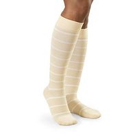 COMRAD | Premium and Stylish Compression Socks for Multipurpose Wear (Almond/Milk Stripe, Small)