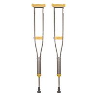 Glumlly Double Crutches, Stainless Steel Underarm Height Adjustable Old Man's Non-Slip Cane, Suitable for Medical Fracture Recovery Adjustment and People with Reduced Mobility,Medium