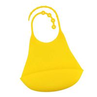 Bonarty Silicone Adults Bib - Reusable & Washable, Mealtime Clothing Protector, Waterproof - Yellow