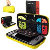 Orzly Carry Case Compatible with Nintendo Switch - NEON Yellow Protective Hard Portable Travel Carry Case Shell Pouch for Nintendo Switch Console & Accessories