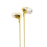Metallic Braided Earbuds, Premium Earbuds Noise Isolating Headphone Earphone for iPhone iPod Ipad Android Smartphone Mp3 Players (Gold)