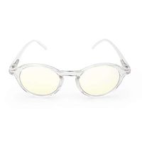 J+S Vision Blue Light Shield Computer Reading/Gaming Glasses - 0.0 Magnification - Anti Blue Light 100% UV Protection - Low Color Distortion Lens, Round Glossy Clear Frame