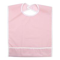 Adult Eating Bib Clothing Protector Disability Aid Apron,Mealtime Bib Single Layer PVC Elder Dinning Clothes Protector Bid 50cmX80cm(Pink)