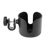 Adjustable Cup Holder - Black - for Any Kind of Strollers, Walkers, Wheelchairs, Rollator & Knee Scooters Universal Drinking Cup Holder, Bottle Holder, by Tulimed