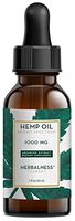 Herbalness - Hemp Oil 1000 mg for Pain, Stress & Anxiety Relief - Certified Organic Ingredients - Unflavored - Anti-Inflammatory, Healthy Sleep, Mental Clarity - 1 FL oz. (30ml) Brown