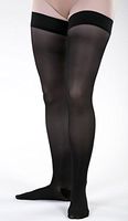 Allegro 15-20mmHg Premium Sheer Thigh High Hose (Black) Small