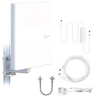 ANTOP Omnidirectional Outdoor TV Antenna, 360° Reception HDTV Antenna 65 Miles with Built-in 4G LTE Filter and Smartpass Amplifier for Indoor,Outdoor,RV,Attic Use, Supports VHF & UHF Signals