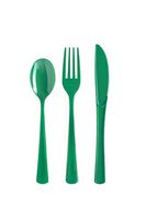 Exquisite 150 Pack Emerald Green Plastic Utensils Heavy Duty Cutlery Set 50 Plastic Forks 50 Plastic Spoons 50 Plastic Knives Perfect Plastic Silverware Party Pack Set for all occasions