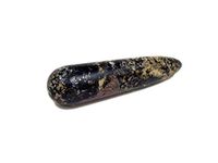 Black Tourmaline Massage Healing Wand with Garnet and Quartz Inclusions