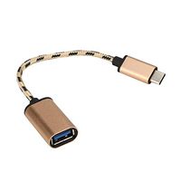 Afazfa USB 3.1 Type-C USB-C OTG Cable USB3.1 Male to USB2.0 Type-A Female Adapter Cord (Rose Gold)