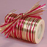 Krafty Klassics 1 Roll of Three in One Pearlized Raffia Ribbon (1/8" x 33 Yds) (Beauty/Celadon/White)
