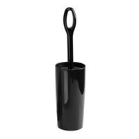 InterDesign Moda Toilet Bowl Brush and Holder - Bathroom Cleaning Storage, Black