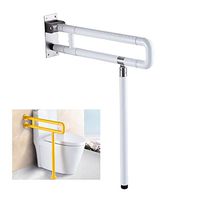 WAOBE Toilet Anti-Slip Handrail Frame, Foldable 3Mm Thick 304 Stainless Steel Bathroom Railing Elderly Person Side Rail, Accessible Handrail for Bathroom, (60/75Cm),White,60Cm