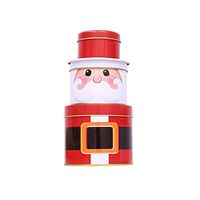 Yamalans Christmas Candy Can Gift Box,3-Layer Santa Snowman Empty Candy Box Sugar Jar Container Kid Gift Santa Claus