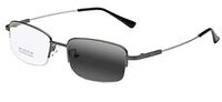 Men's Bifocal Half Rim Transition Photochromic Flexible Memory Titanium Reading Glasses (Gunmetal, 3.00)