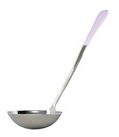 6 oz. (3/4 Cup), Stainless Steel Ladle, Portion Control Serving Spoon with a Purple Cool-Grip Handle, 12.5" inches Long, Dishwasher Safe Serving Utensils by GET, BSRIM-59-PR