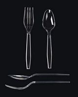 Clear Plastic Cutlery - 48 Forks - 48 Spoons - Heavy Duty