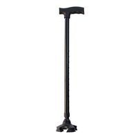 Elderly and Disabled Crutches- Multifunctional Aluminum Alloy Folding Telescopic Crutch Big Curved Handle Old Man Assisted Four-Legged Cane (Color : Black, Size : 95cm)
