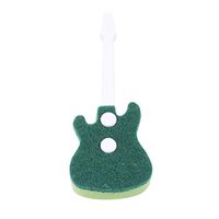 UINKE Creative Guitar Shaped Dishwashing Sponge with Handle Kitchen Bowl Pan Glasses Cleaning Brush,Green