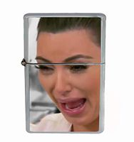 Customized Collectables Kim K Crying Meme Funny Pop Culture Flip Top Oil Cigarette Lighter