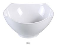 Yanco MD-338 Milando Square Bowl, 45 oz Capacity, 8" Length, 8" Width, 3.5" Height, Melamine, White Color, Pack of 24