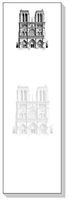 Ars Antigua Slim Writing Blocs (Notepads) • Notre-Dame, Paris • Vintage Engraving 1875 • Two Blocs of 50 Sheets Each - Total of 100 Printed Sheets