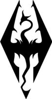 Skyrim Imperial Logo - Vinyl - 5" tall (color: BLACK) decal laptop tablet skateboard car windows sticke