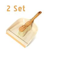 Uniware C21-11310 Unique Dustpan & Violin Shape Brush Set, Beige, Made in Italy, 2 Sets