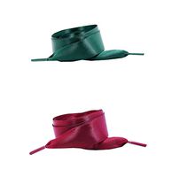 DRAGON SONIC Satin Ribbon Shoelaces Flat Shoe Laces for Sneakers 2 Pair Pack 2 cm Wide - A4