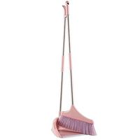 SADDPA Household Cleaning Tools Broom Dustpan Set Foldable Plastic PP Broom Combination Soft Fur Clean Dust-Free Broom (Color : Pink)