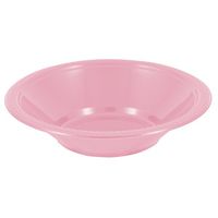 JAM PAPER Disposable Plastic Bowls - Small - 12 oz (7 Inch Diameter) - Baby Pink Pastel - 20/pack