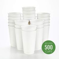 500-CT Disposable White 16-oz Hot Beverage Cups with Double Wall Design: No Need for Sleeves - Perfect for Cafes - Eco Friendly Recyclable Paper - Insulated - Wholesale Takeout Coffee Cup