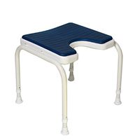 JHome-Bathing Stool Shower/Bath Stools 304 Stainless Steel Stent Shower Seat Stool for Elderly/Disabled Anti-Slip Mats Shower Chair Adjustable in 6 Height Heavy Duty in Blue Max. 250kg